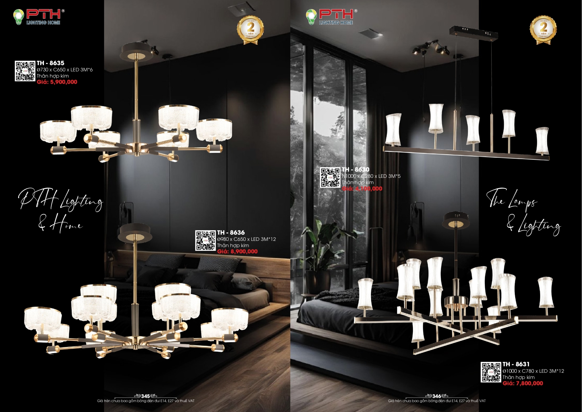 Bảng giá đèn trang trí PTH Lighting Home 2026